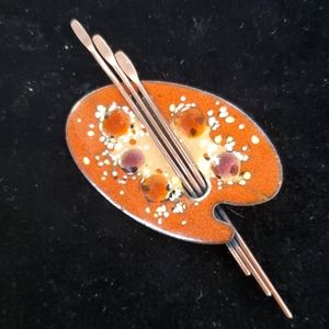 Renoir Matisse palette painter's brush brooch Sp4